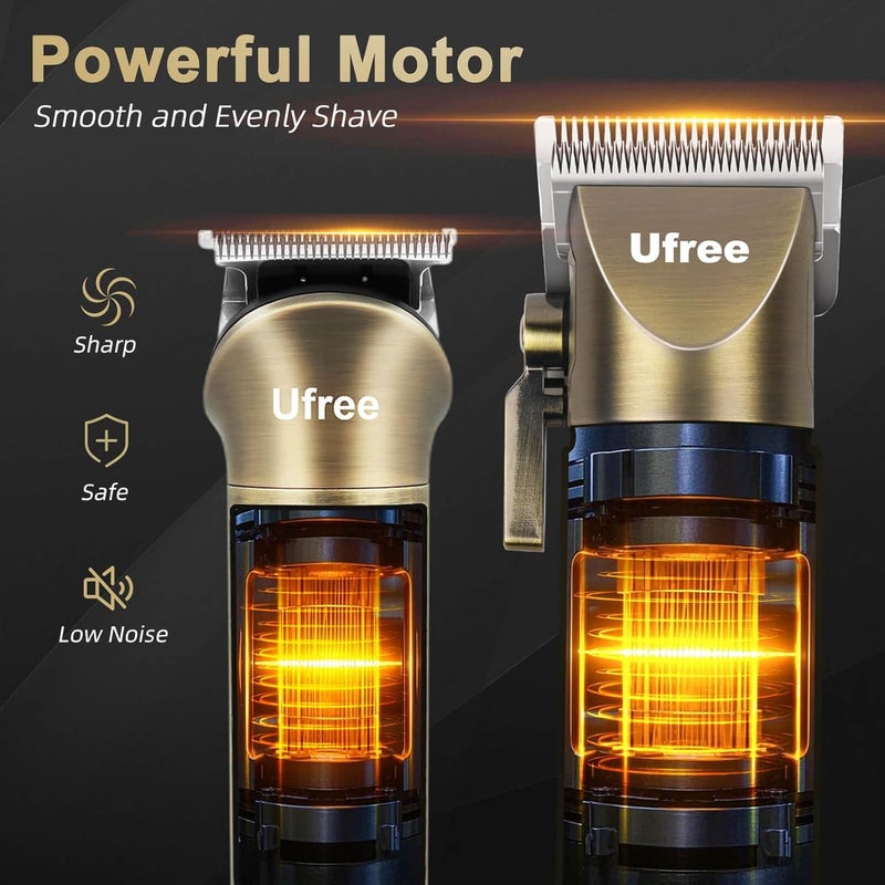 UFREE Hair Clippers for Men Professional with Beard Trimmer, Barber Clippers and Trimmers Set, Electric Razor Shavers for Men, Cordless Mens Grooming Kit for Nose, Face, Hair, Gifts - Image 5